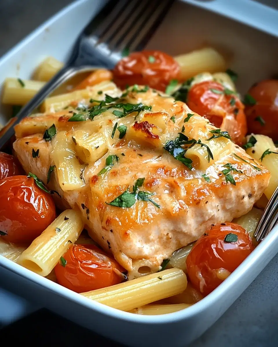 Ofen-Lachs-Pasta mit Tomaten: Schnell und köstlich!