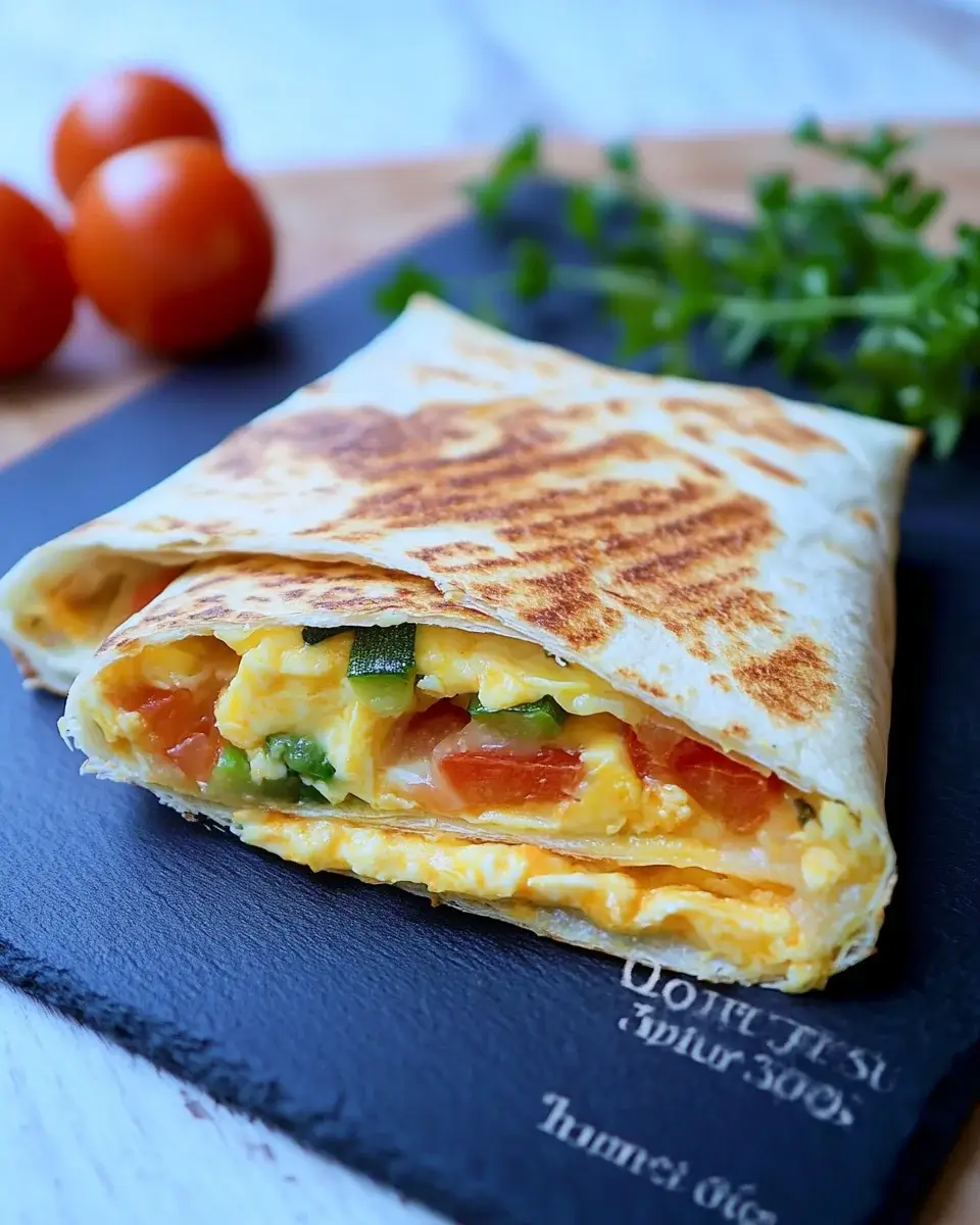 Frühstückswrap mit Ei, Käse und Tomaten: Einfach lecker!