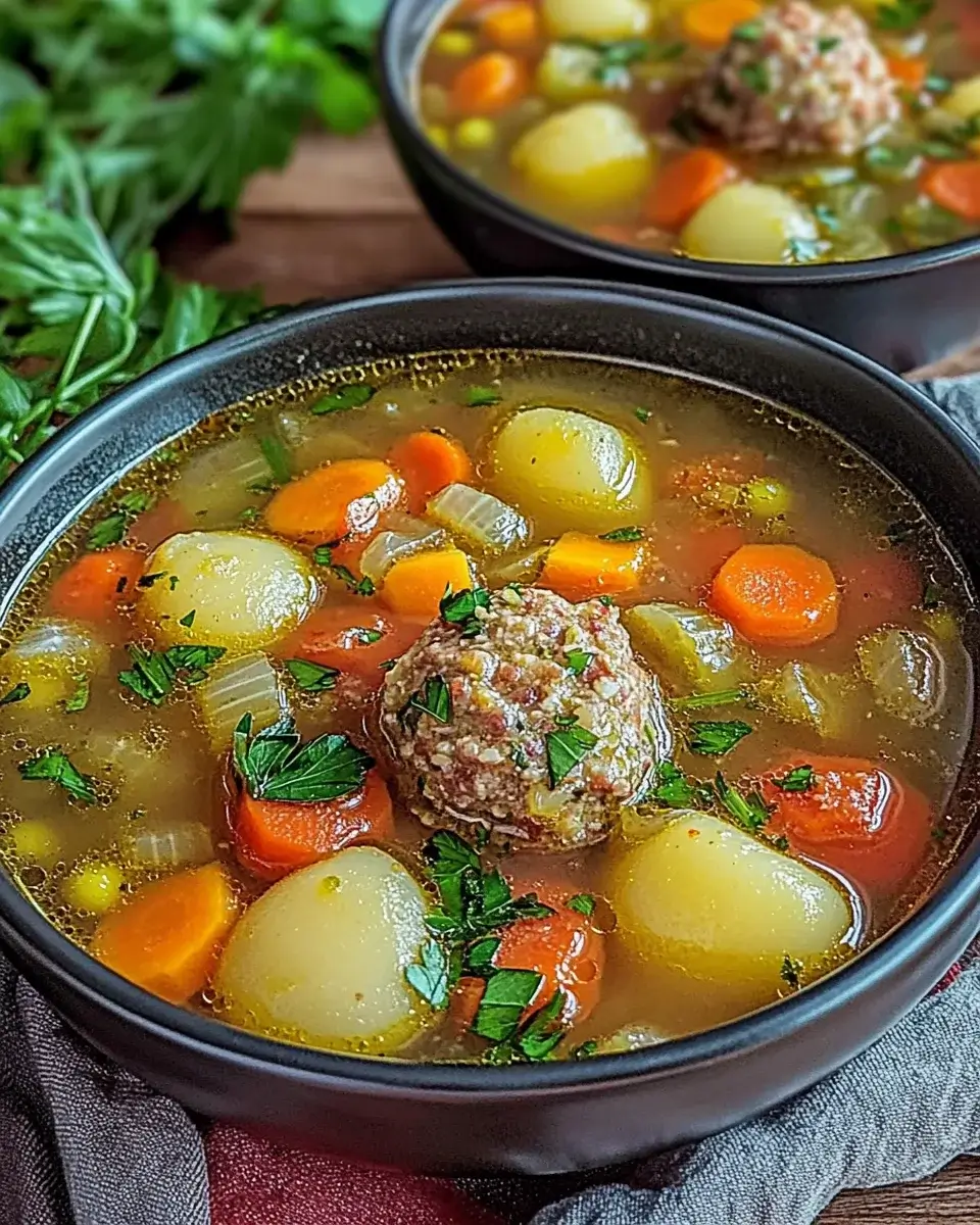 Gemüsesuppe mit Hackbällchen - Ein Genuss für die ganze Familie!