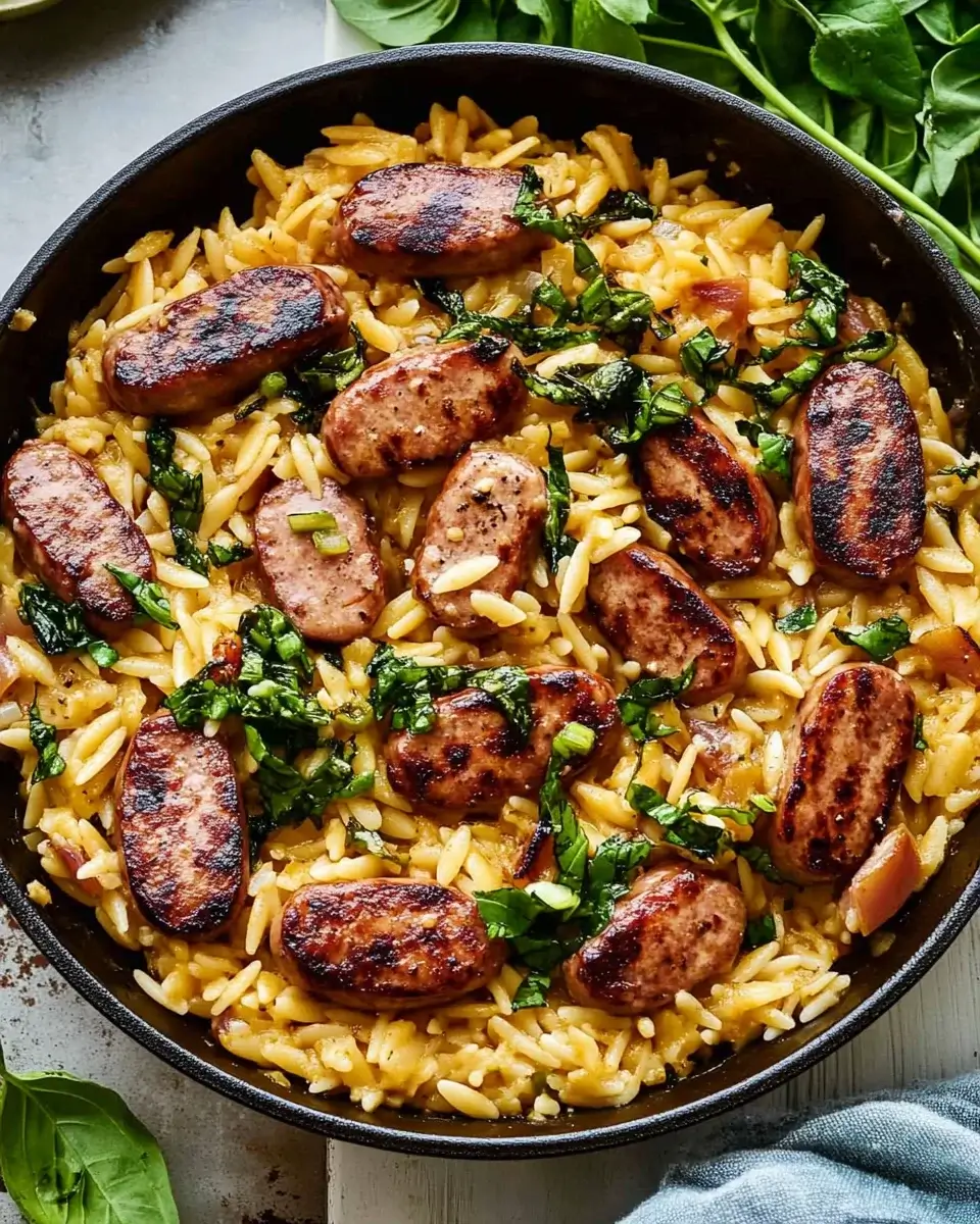 One-Pot Garlic Butter Sausage and Orzo: Das perfekte Rezept!