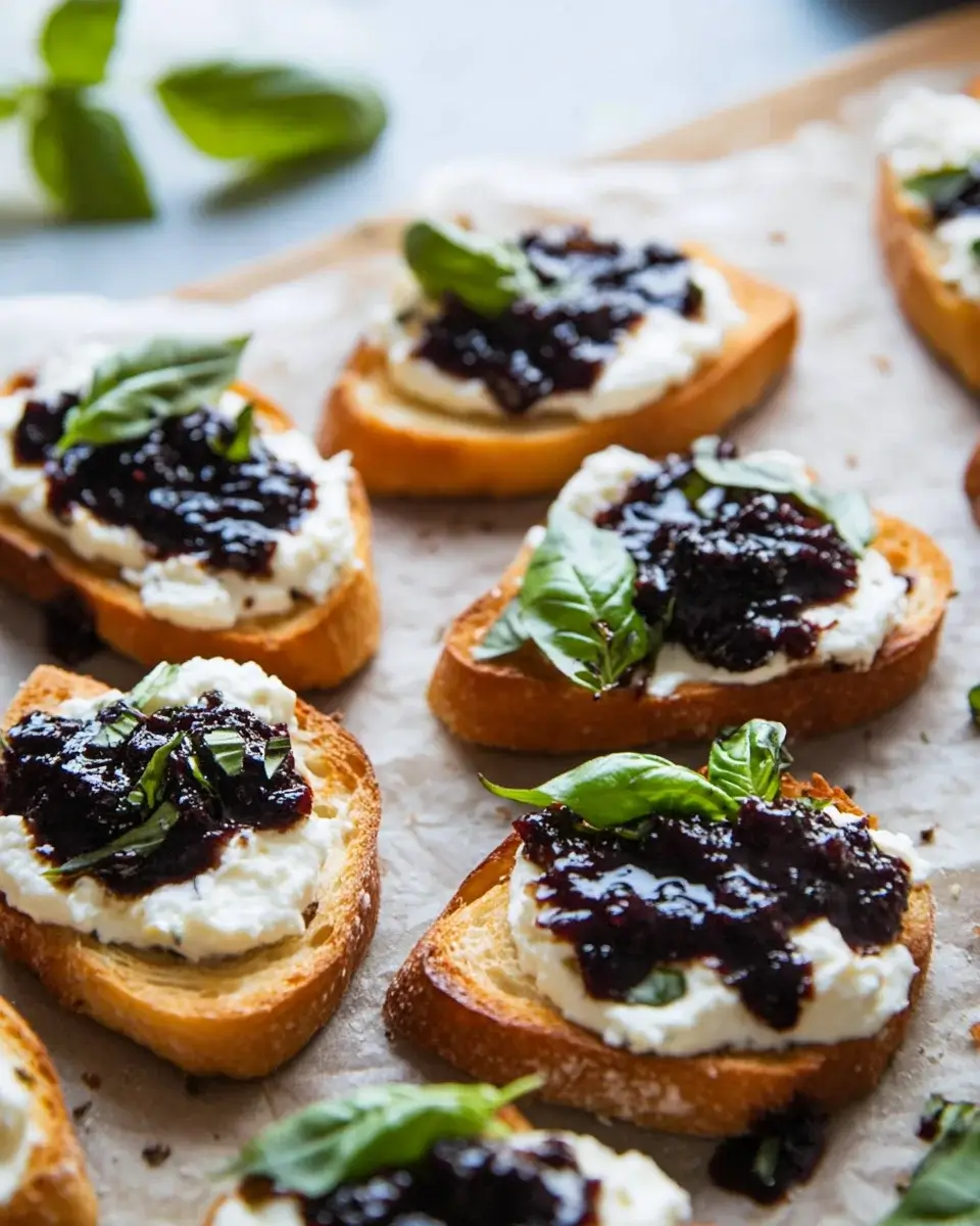 Basilikum-Blaubeer-Ricotta-Bruschetta: Ein Genuss!