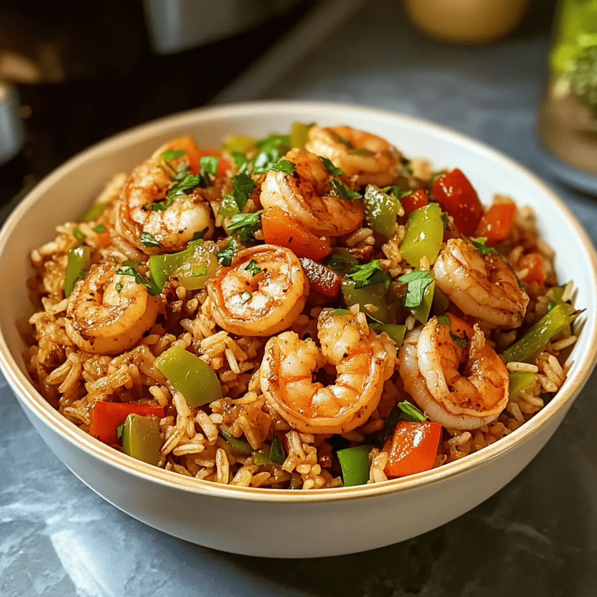 Shrimp Dirty Rice im südstaatlichen Stil
