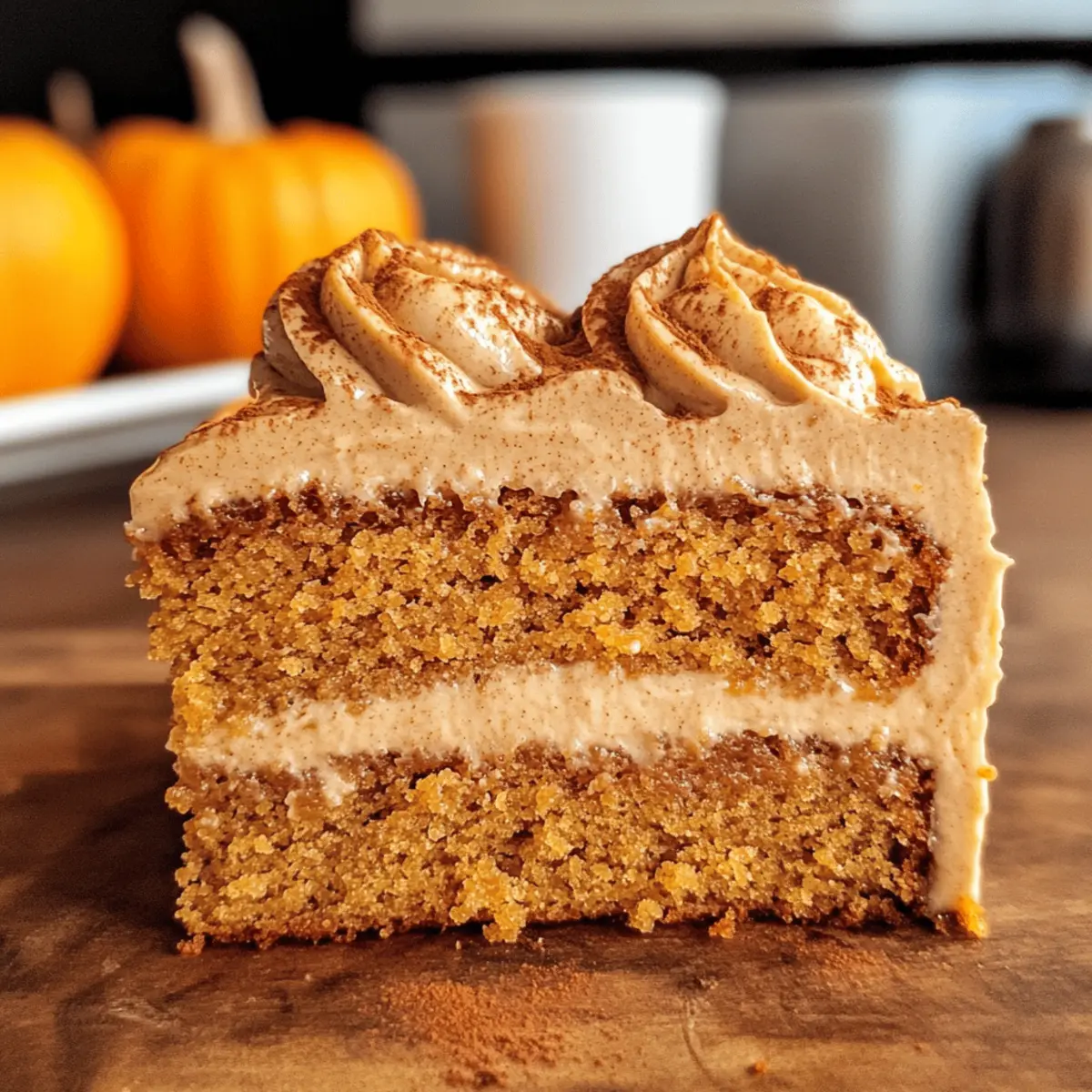 Kürbisgewürz-Latte-Kuchen mit Sahnefüllung