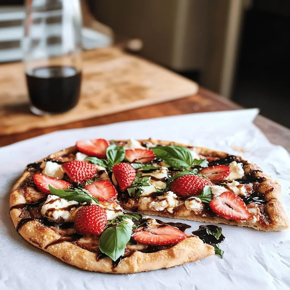 Erdbeer-Balsamico-Pizza mit Ziegenkäse
