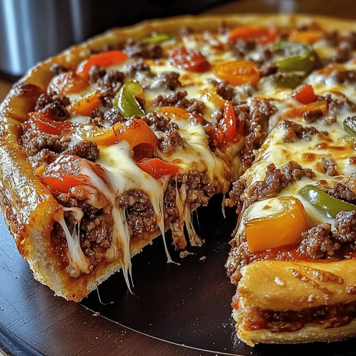 Herzhafte Deep-Dish Pizza für gemütliche Abende