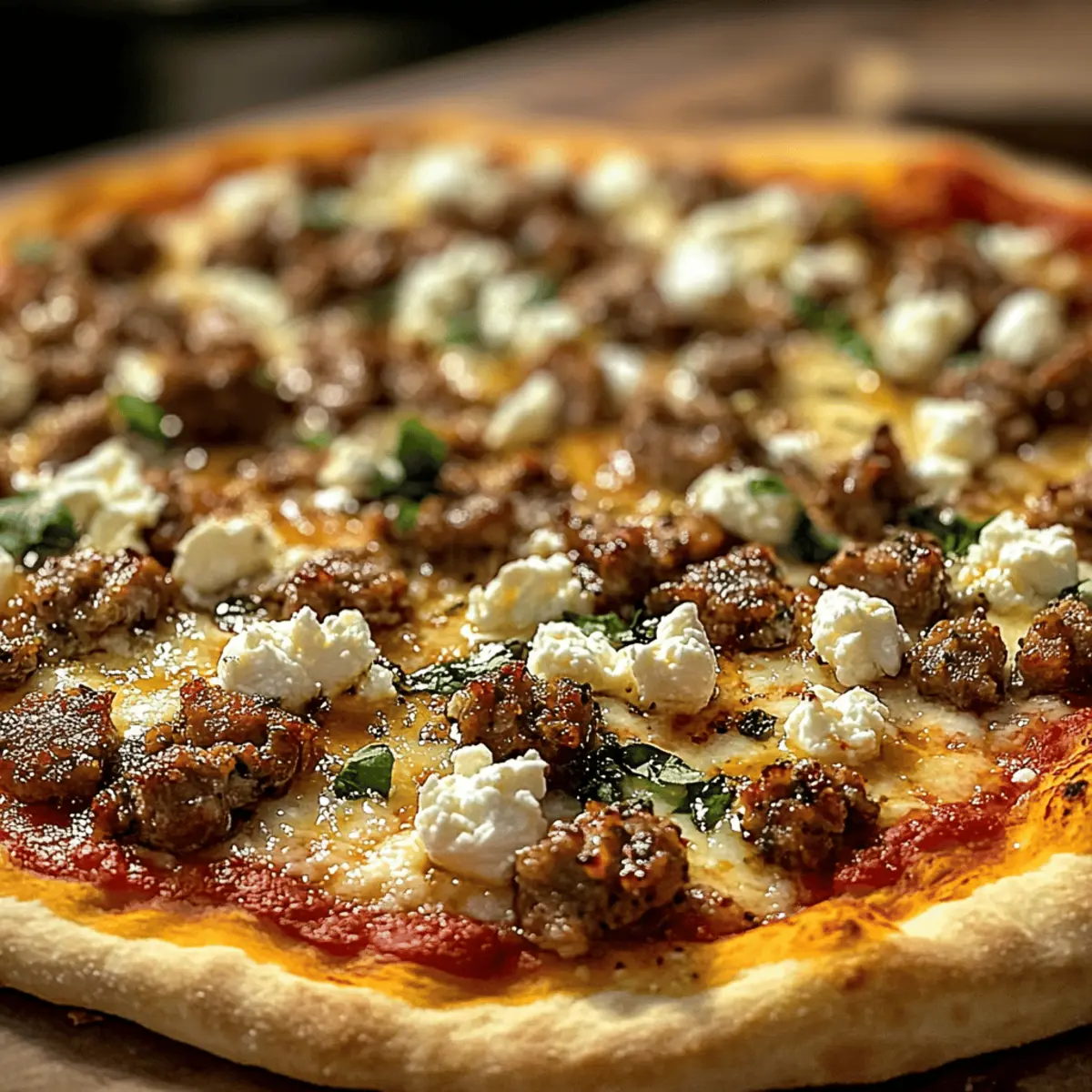 Hot Sausage Feta Honey Pizza genießen