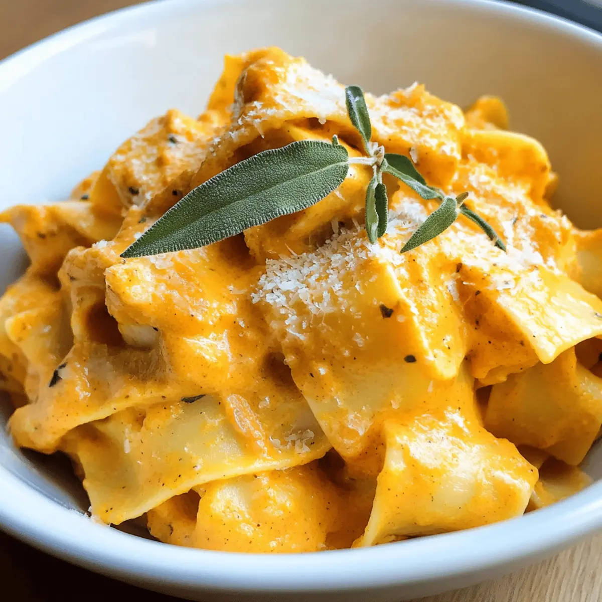 Köstliches Kürbis Alfredo mit frischem Salbei