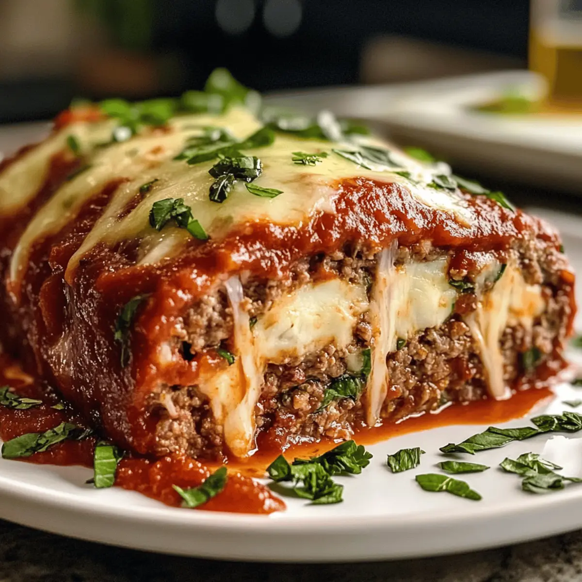 Käsegefüllter italienischer Hackbraten