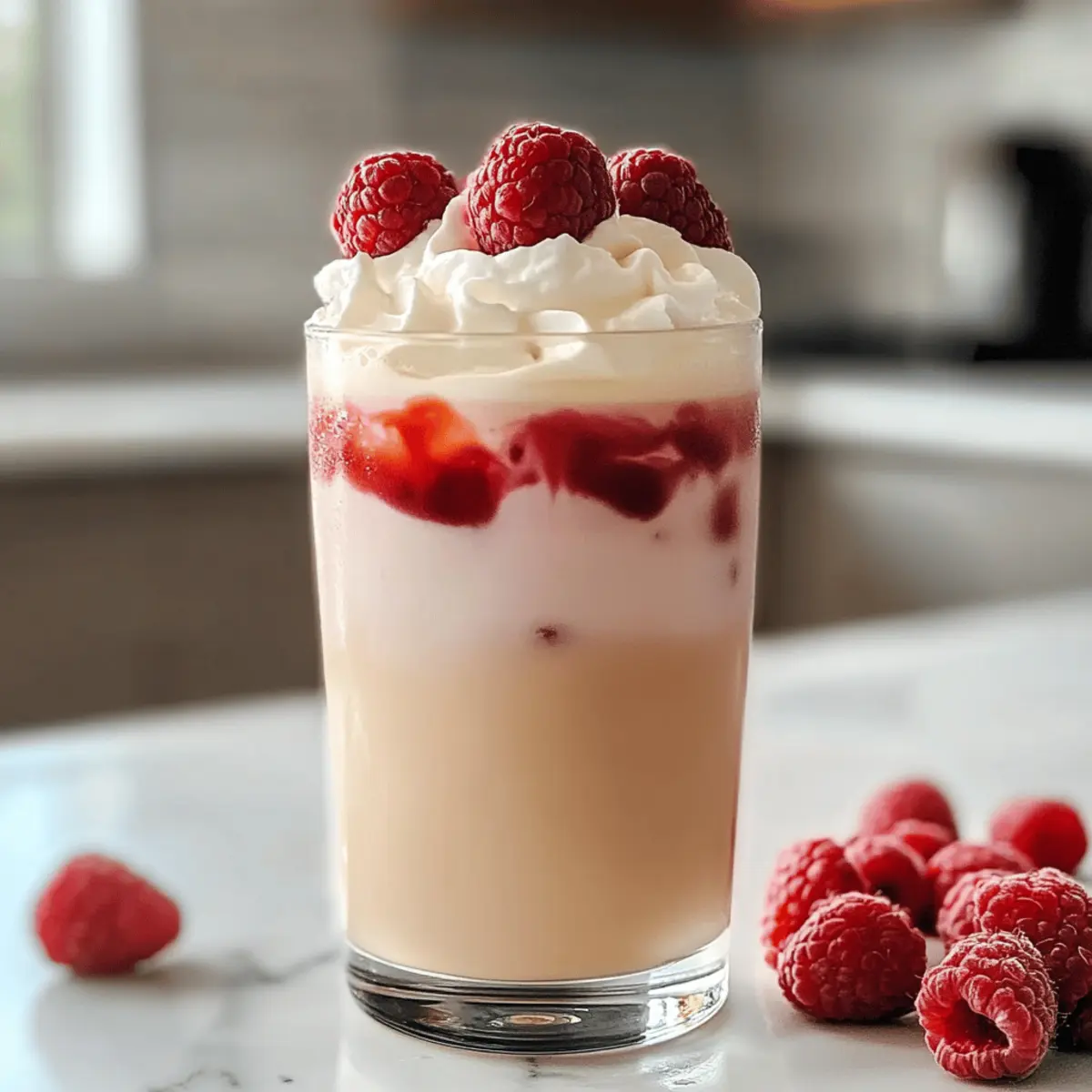 Vanille Himbeer Eiskaffee für heiße Tage