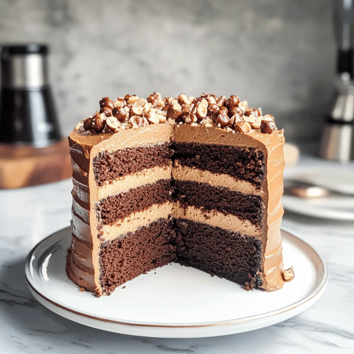 Mocha Haselnuss Schichttorte für Kaffee-Liebhaber