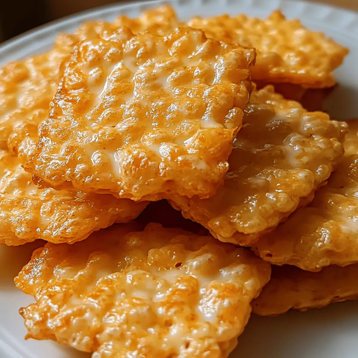 Herzhafte Reis-Krispie-Cheddar-Cracker