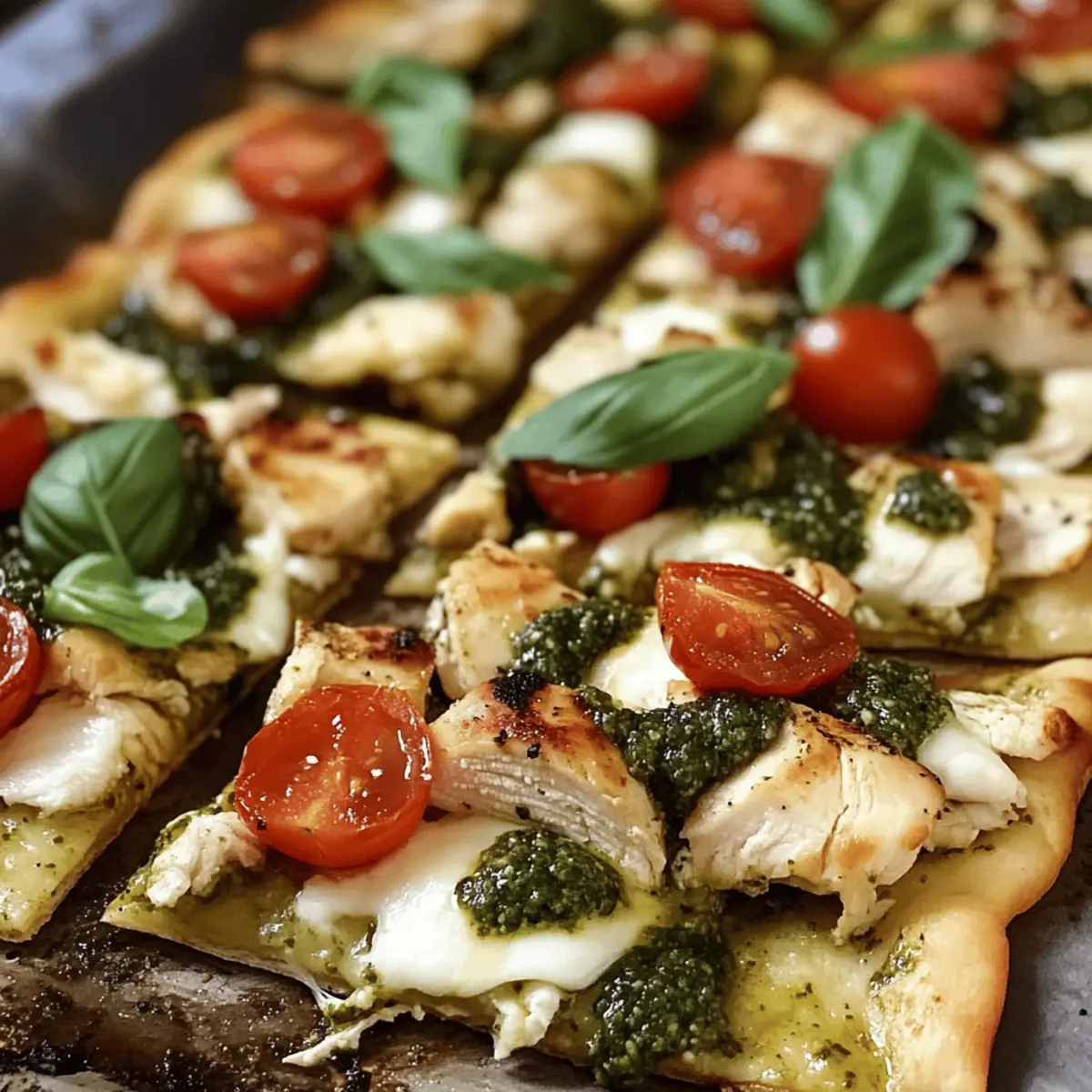Pesto Chicken Flatbread für jeden Tag