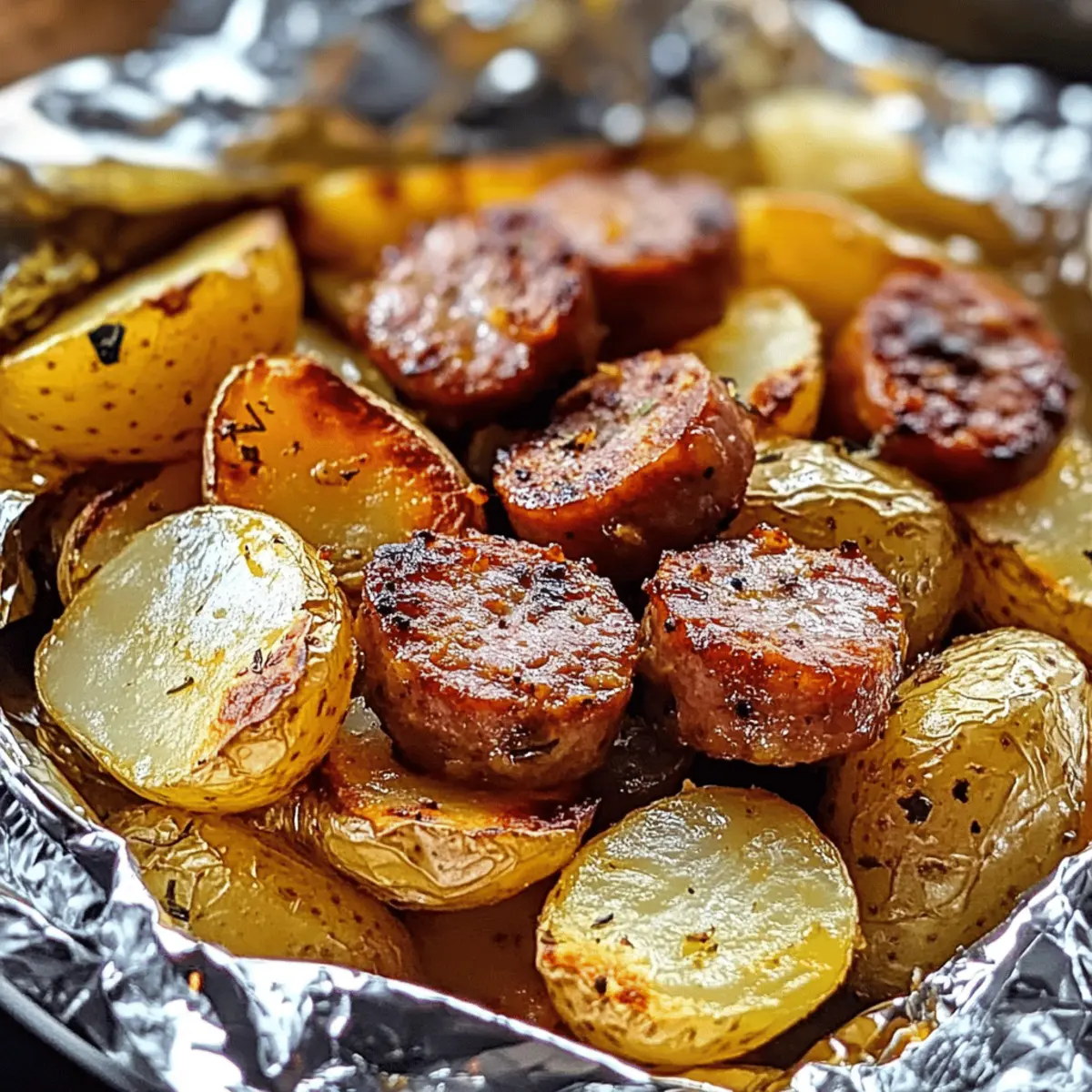 Sausage und Kartoffeln im Foil-Paket genießen
