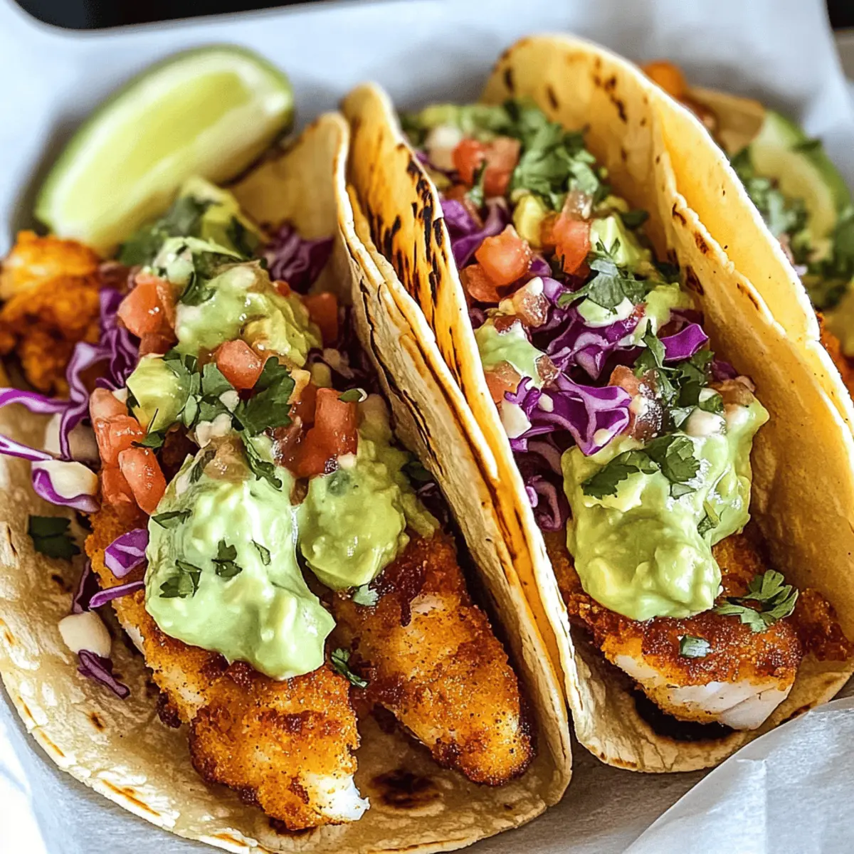 Baja Fisch-Tacos mit cremiger Soße