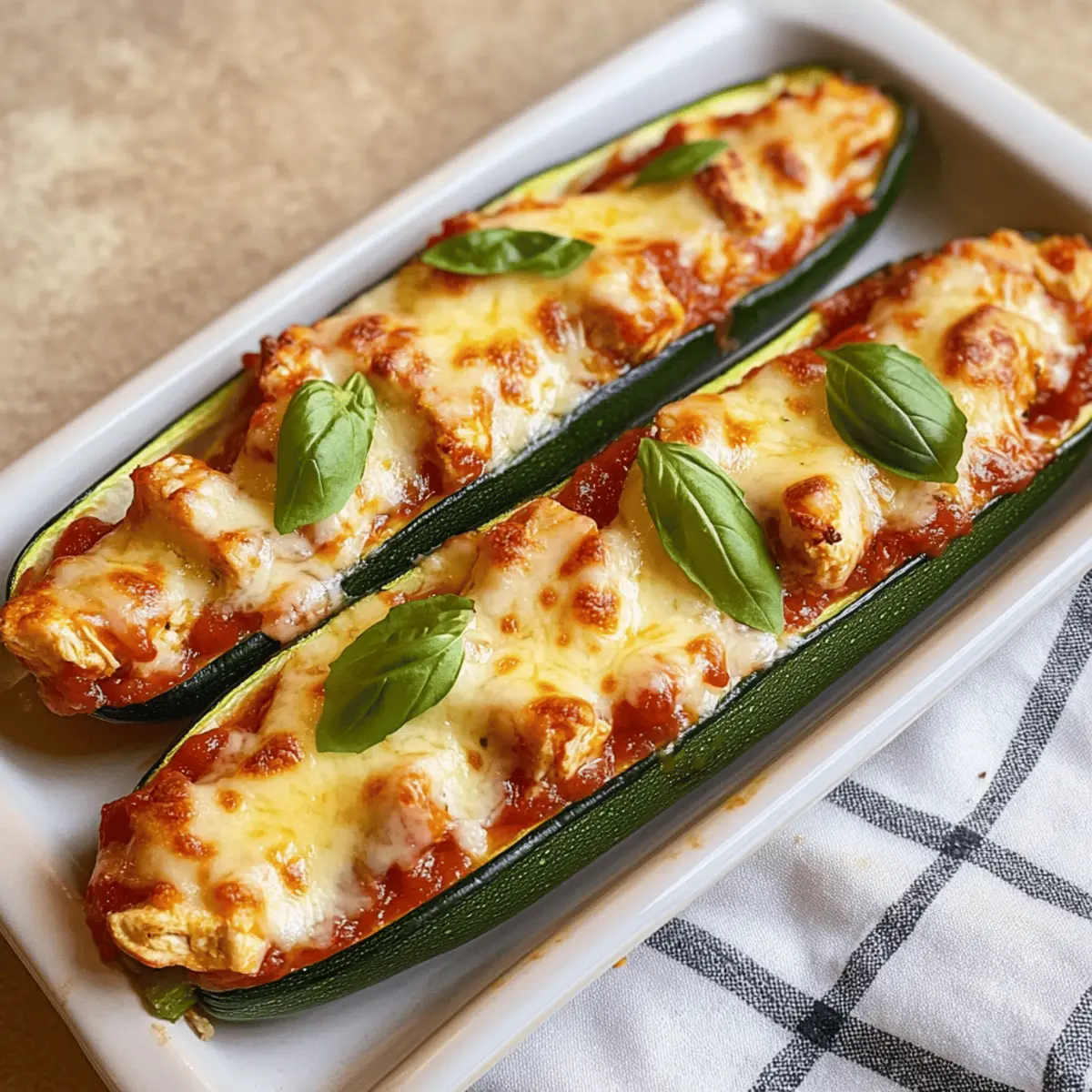 Hähnchen Parm Zucchini Boote ganz leicht gemacht