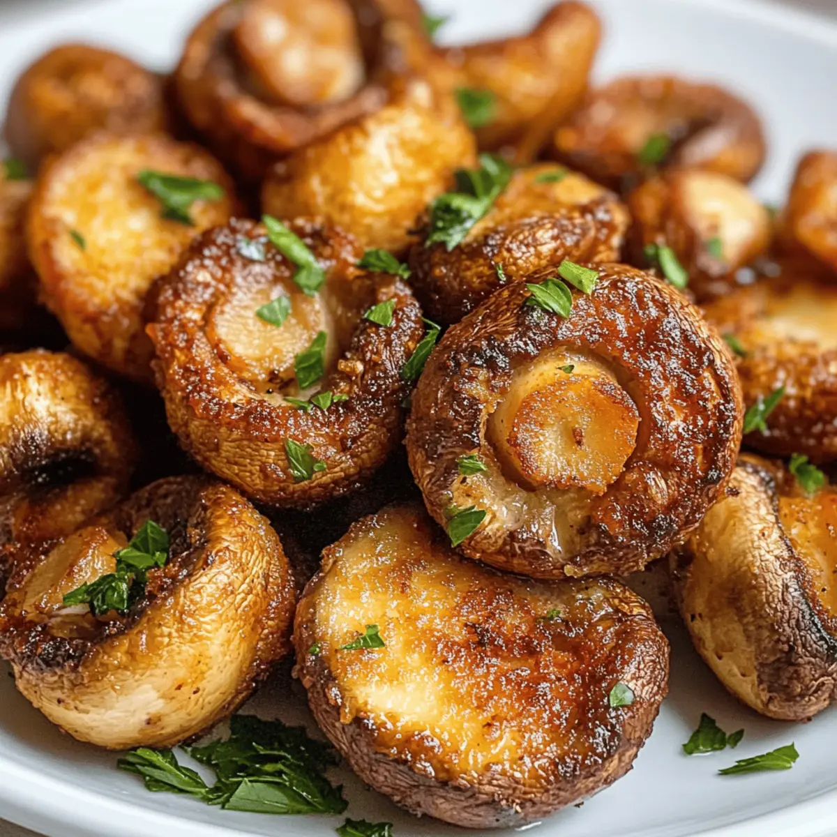 Crispy Air Fryer Pilze mit Knoblauch und Kräutern