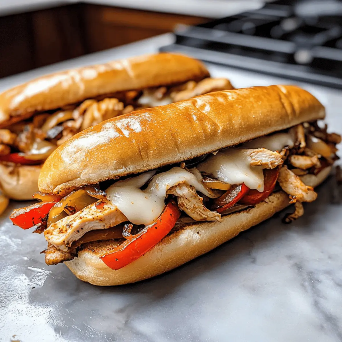 Der Ausgang: Leckere Chicken Philly Cheesesteaks