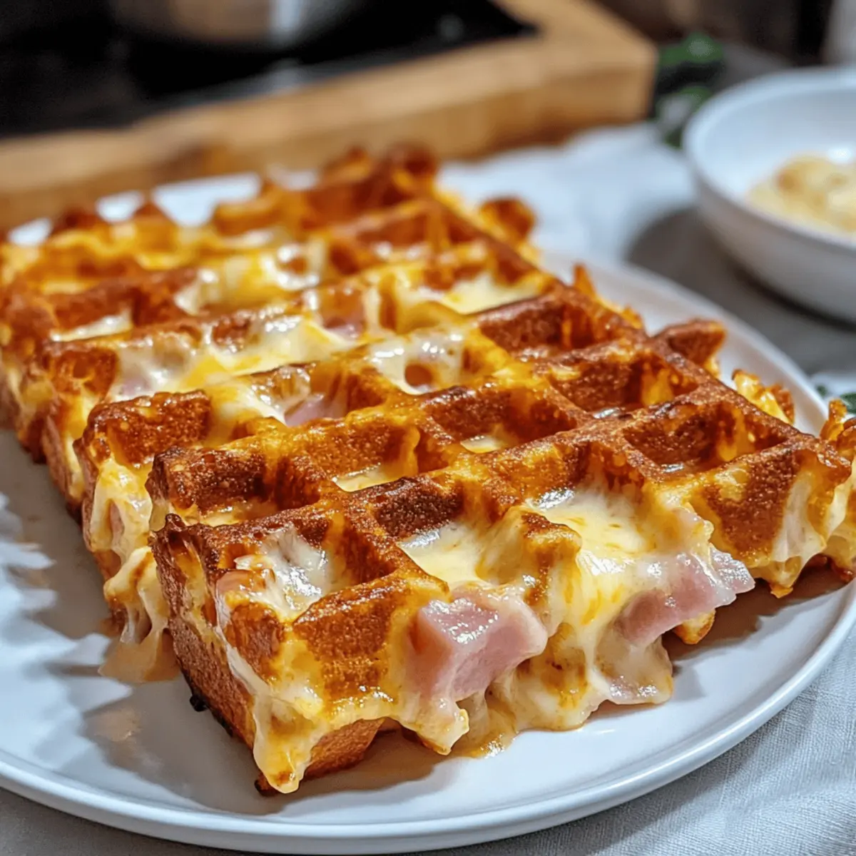 Crispy Ham and Cheese Chaffles für dein Frühstück