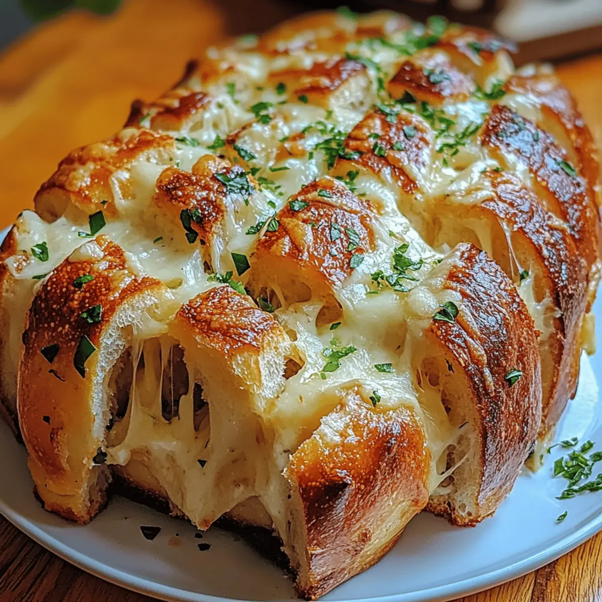 Cheesy Garlic Bliss Pull-Apart Bread für den Genuss