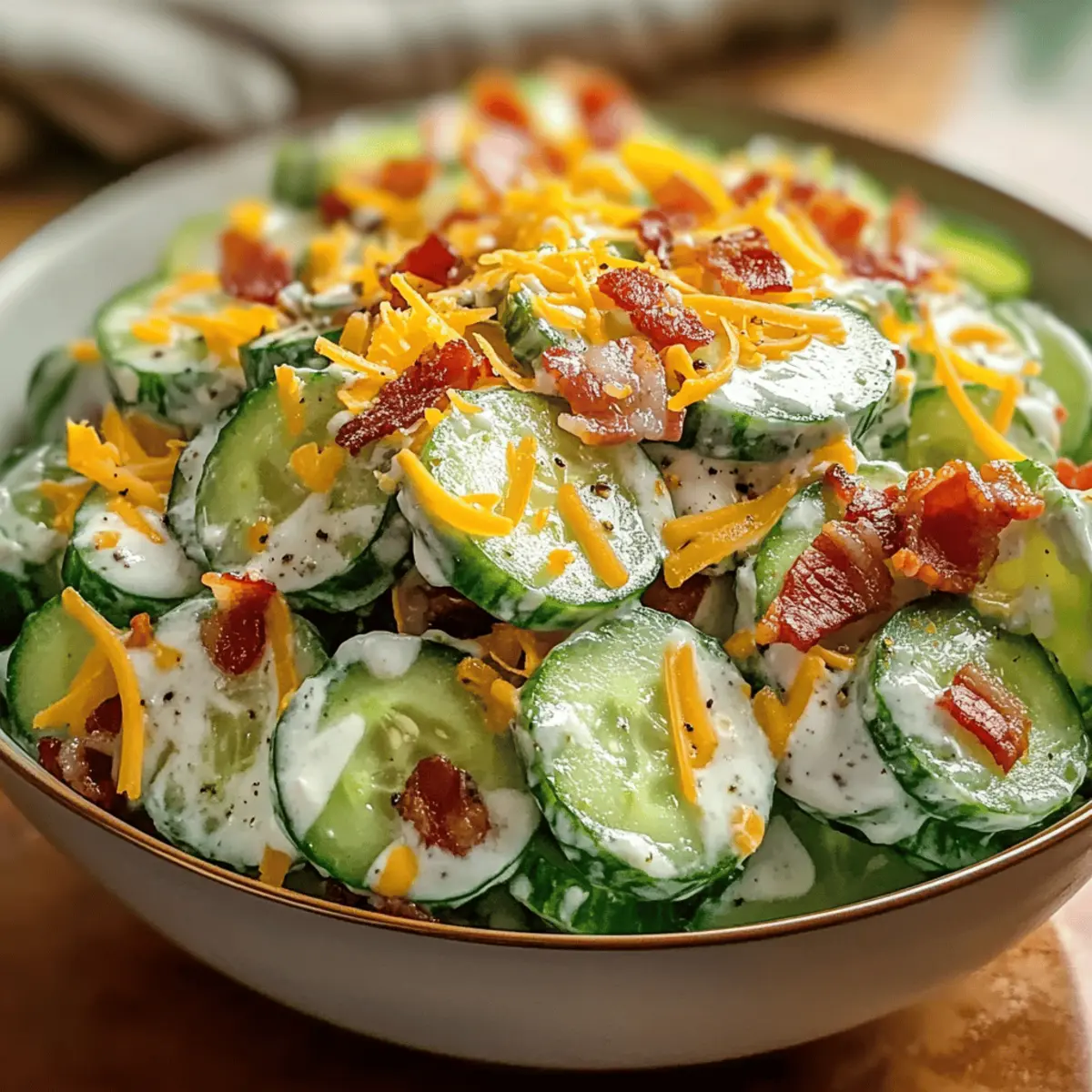 Cremiger Gurken Ranch Salat für den Sommer