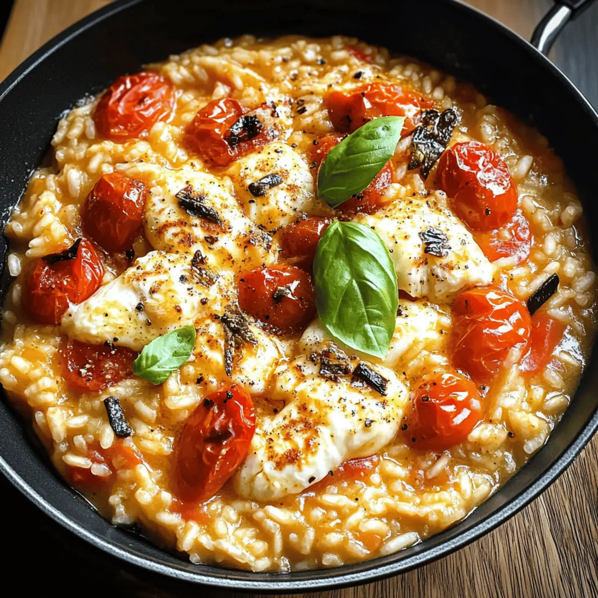 Der Ausgang: Cremiges Tomaten-Mozzarella-Risotto