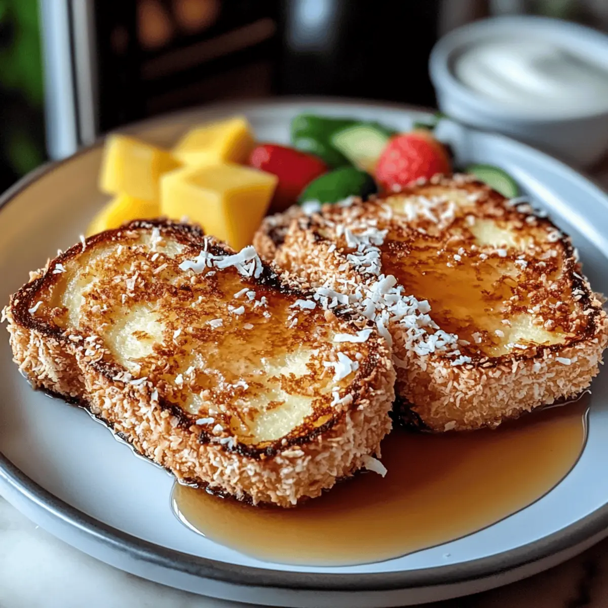 Kokosnuss-Panini mit französischem Toast