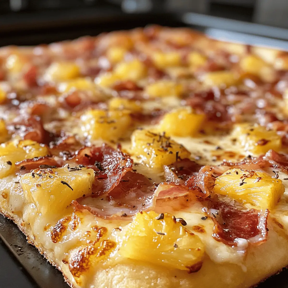 Hawaiian Pizza mit Karamellisierten Ananas