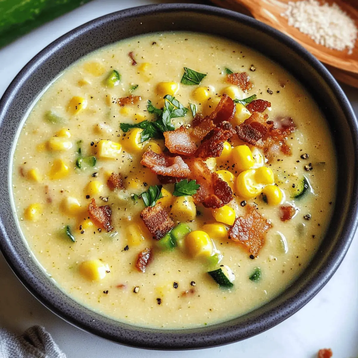 Zucchini Mais Chowder für jede Jahreszeit