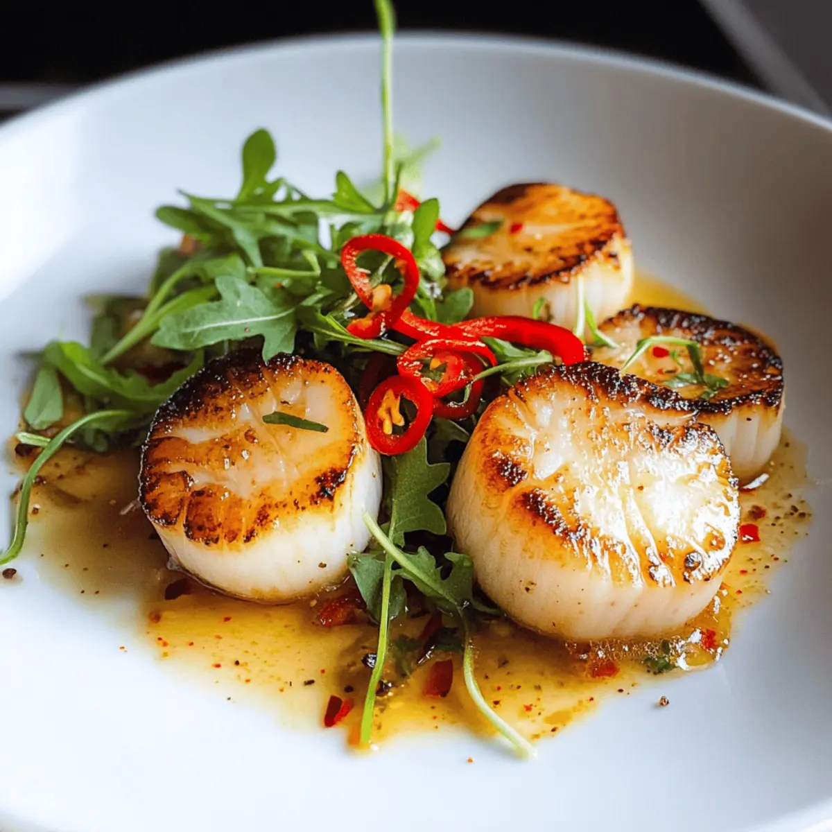 Knusprige Jakobsmuscheln mit Chilli und Ingwer