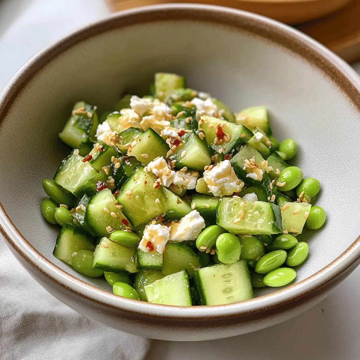 Der Ausgang: Würziger Gurken-Edamame-Salat