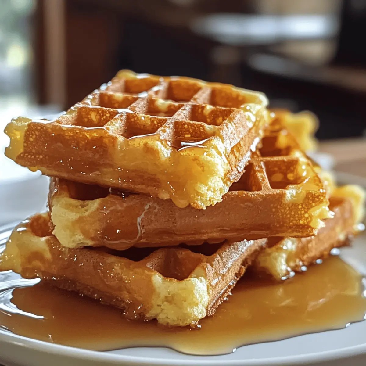 Crispy Cornbread Waffle Bites mit Honigbutter Soße