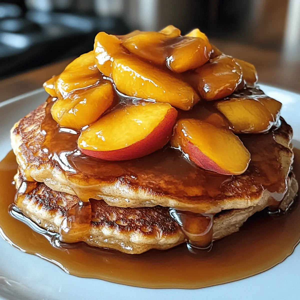 Karamell-Pfirsich-Pfannkuchen für ein genussvolles Frühstück