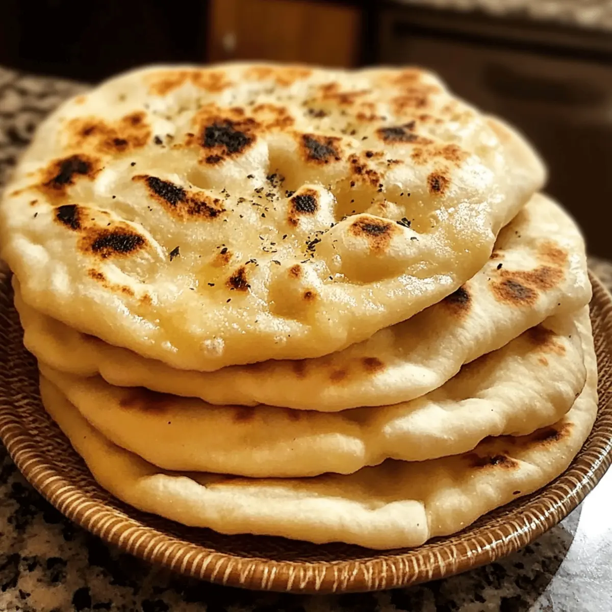 Hausgemachtes Pita Brot einfach und fluffig