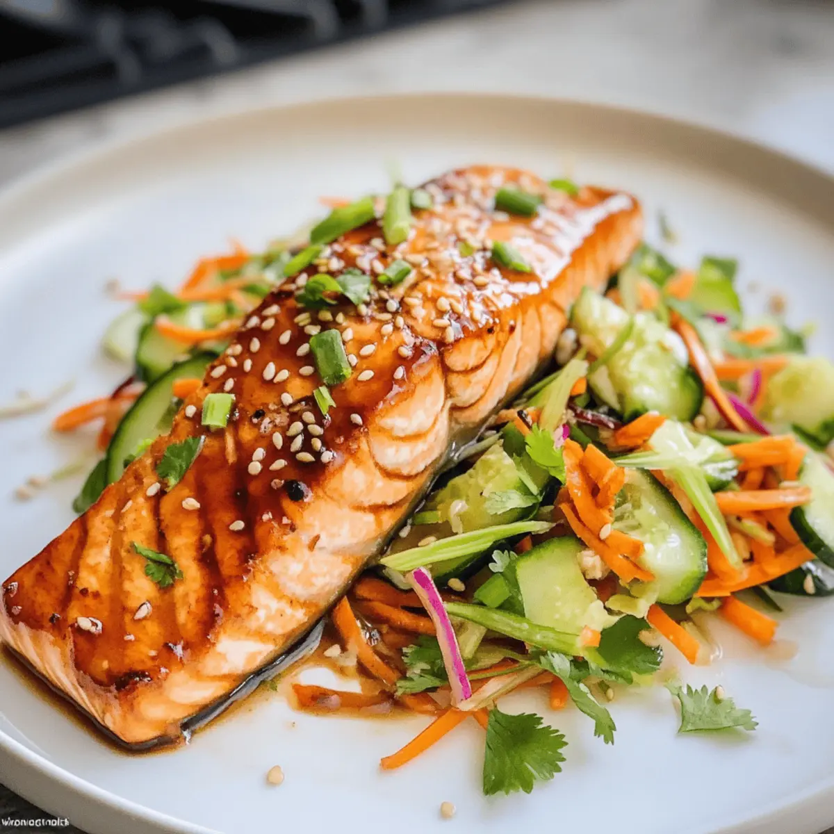 Asiatischer Lachs mit knusprigem Slaw