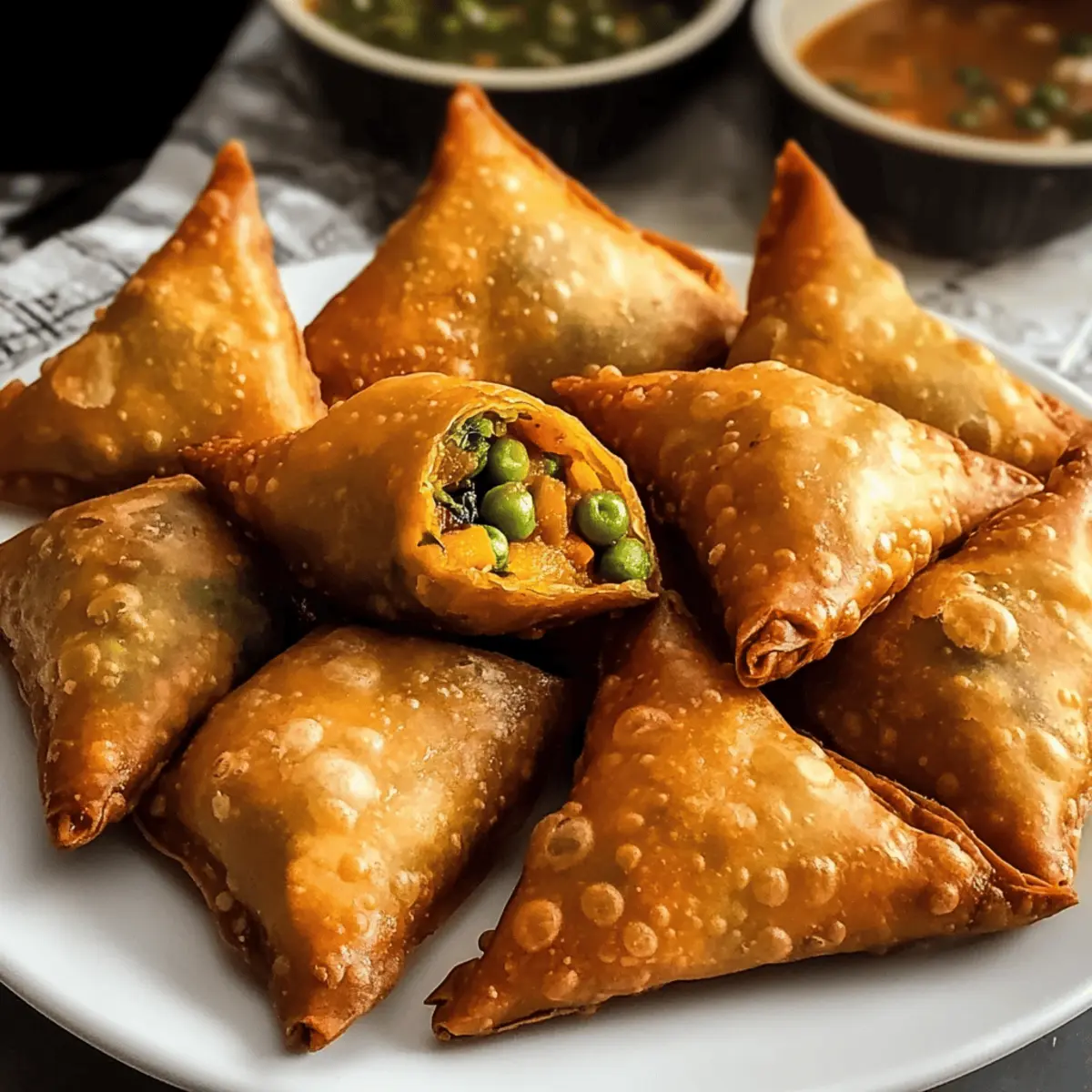 Krosse hausgemachte Gemüsesamosas rezept