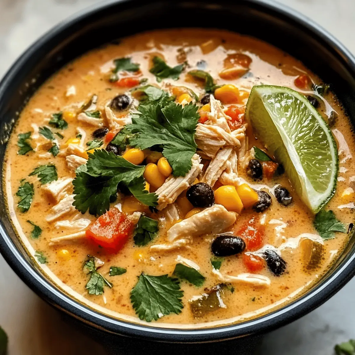 Cremige Hähnchen-Poblano-Suppe für Gemütliche