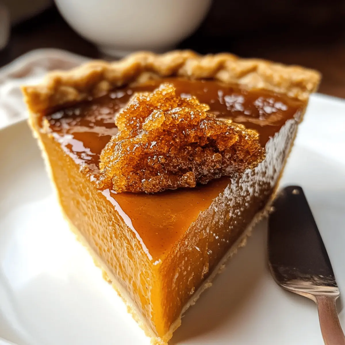 Brûlée Kürbiskuchen mit karamellisiertem Zucker
