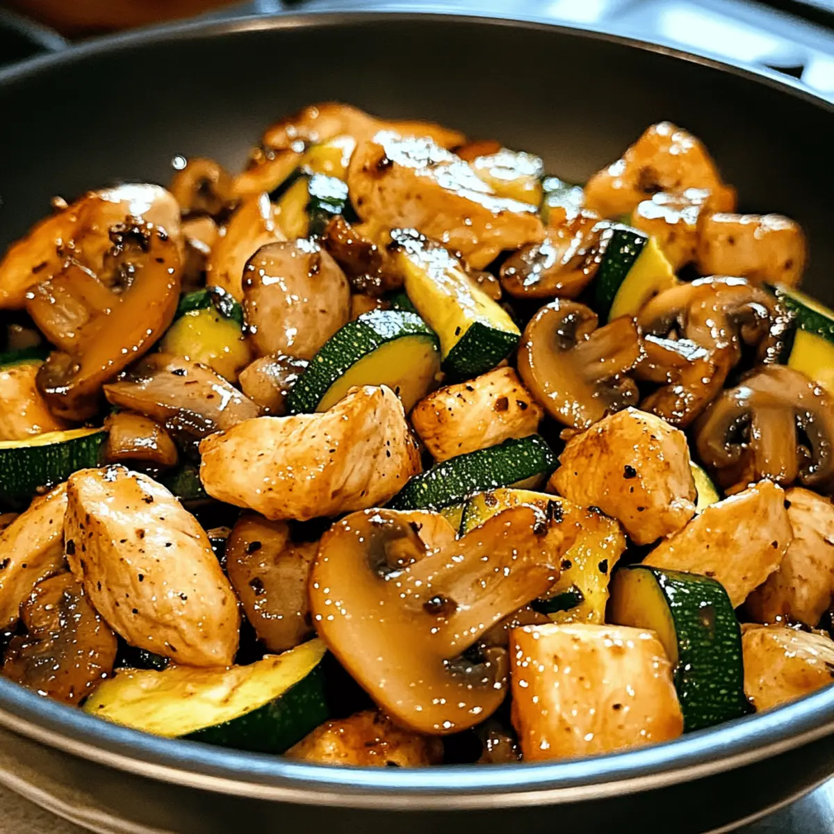 Schnelles Zucchini-Pilz-Hühnchen für jeden Tag
