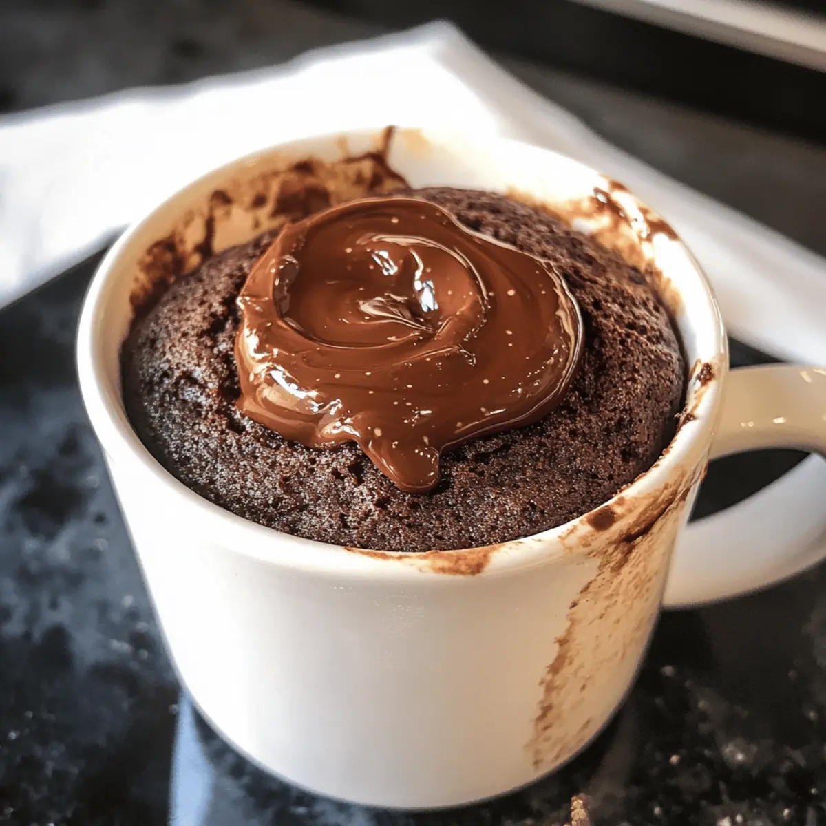 Der Ausgang: Schneller Nutella Mug Cake für Naschkatzen
