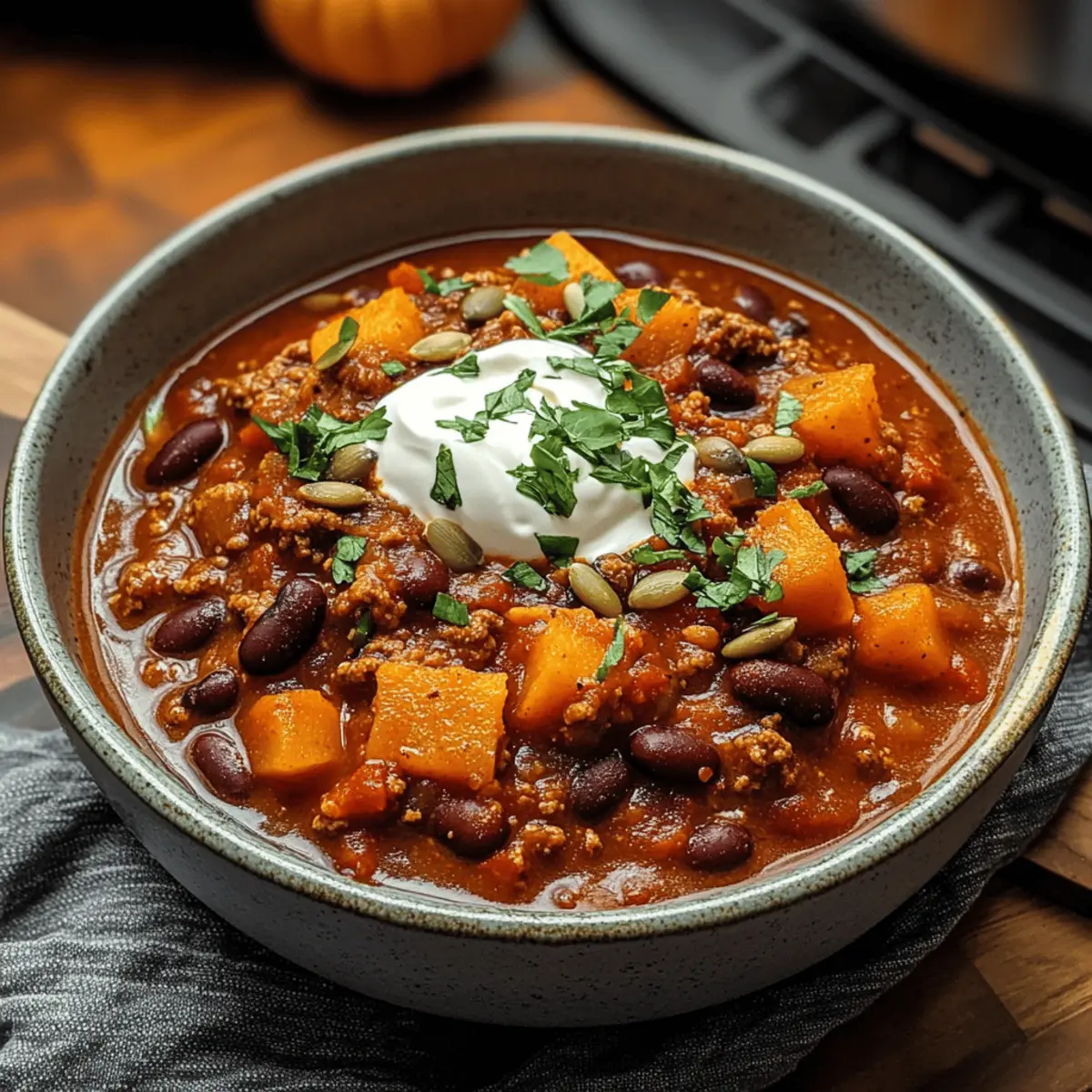Herzhafter Kürbis-Chili für gemütliche Abende