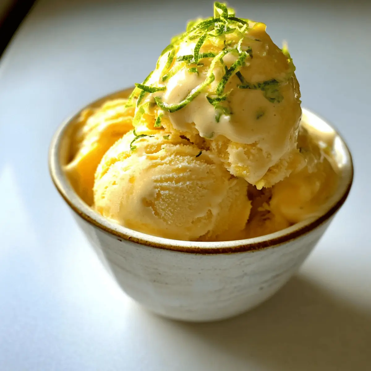 Mango Kokos Limetten Eiscreme selbstgemacht