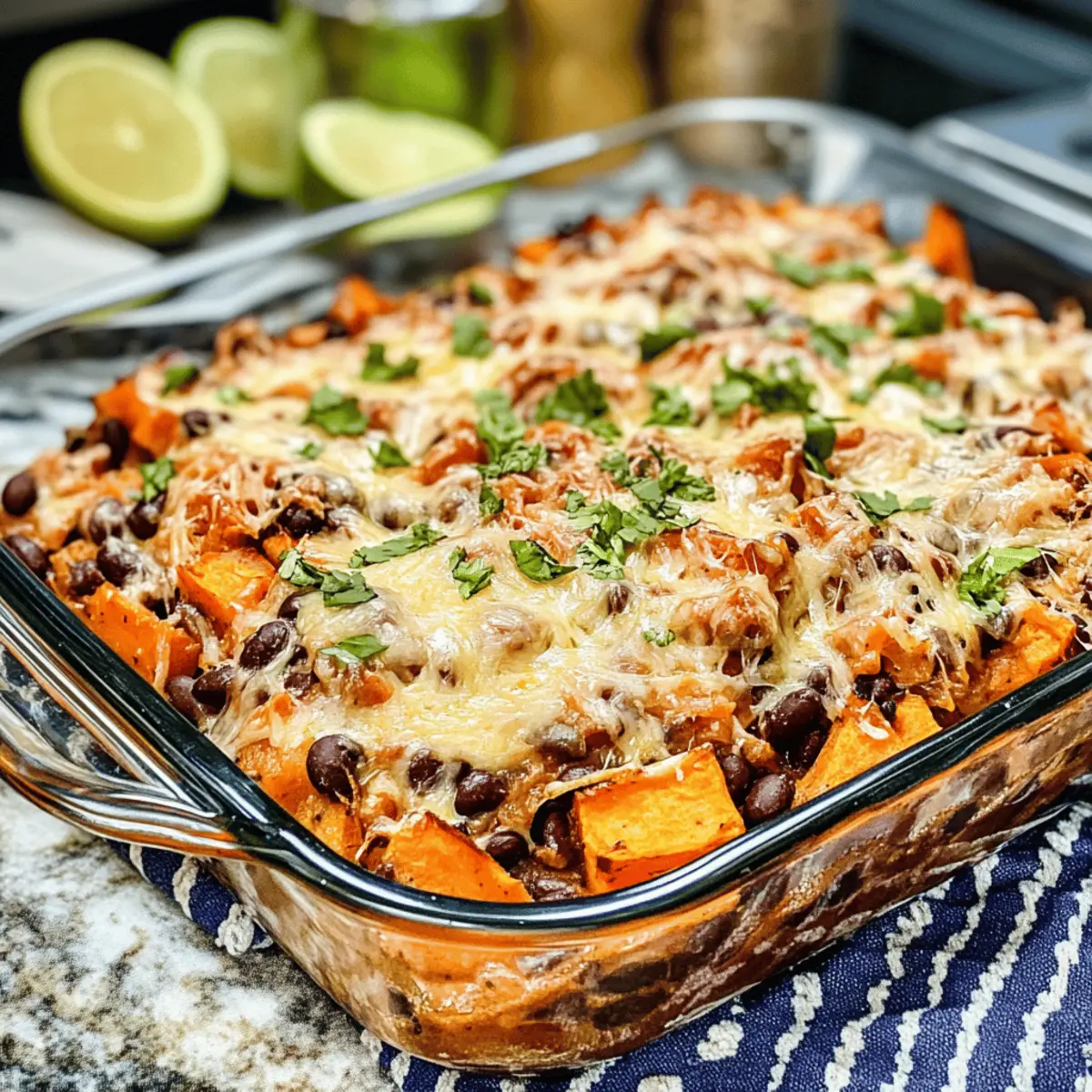 Süßkartoffel Schwarze Bohnen Auflauf einfach und lecker