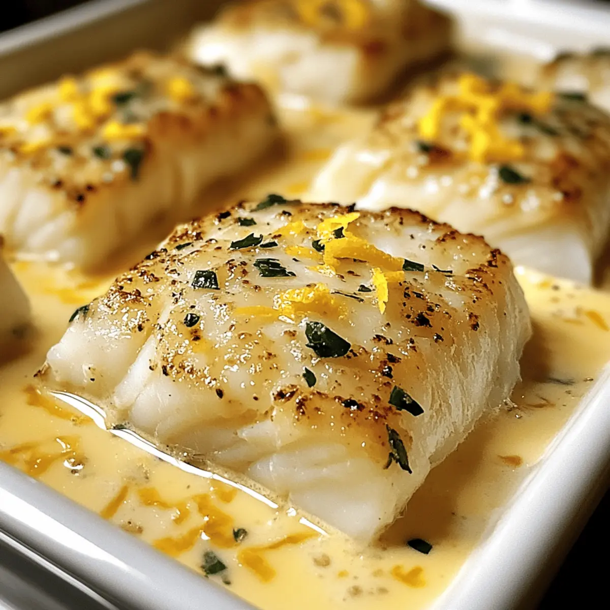 Tropisches Kabeljaufilet in Kokos-Zitronencremesauce