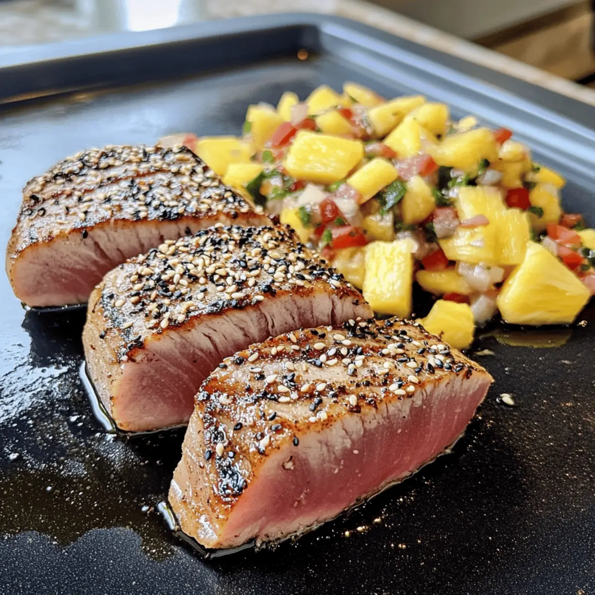 Ahi Tuna Steaks mit frischer Ananas-Salsa