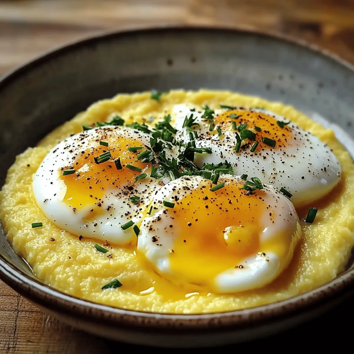 Cremige Polenta mit pochierten Eiern