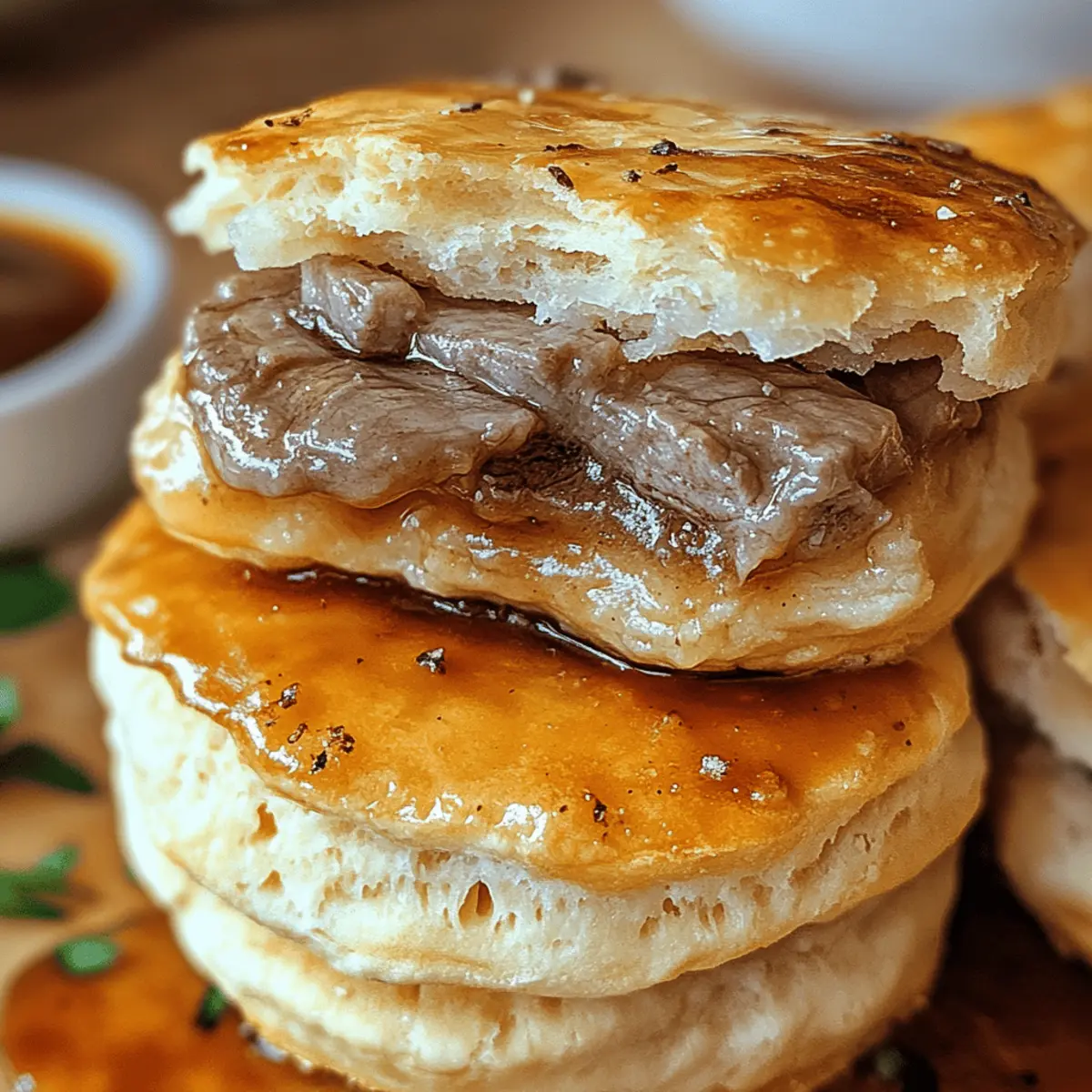 Einfache gebackene French Dip Biscuit