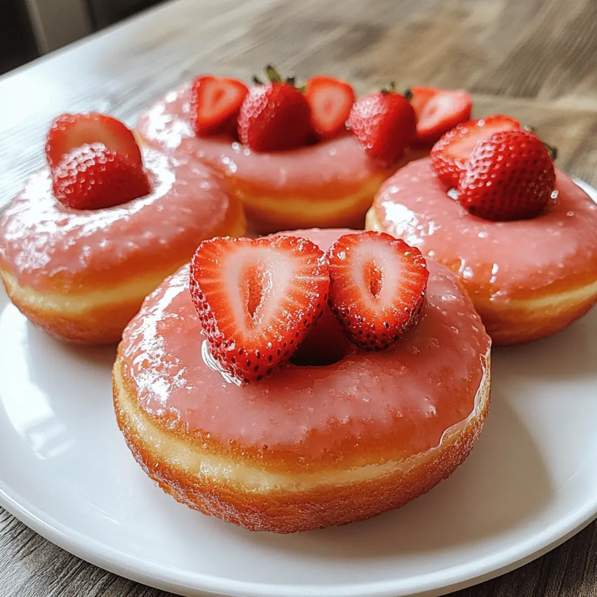 Leckere Donuts mit frischen Erdbeeren