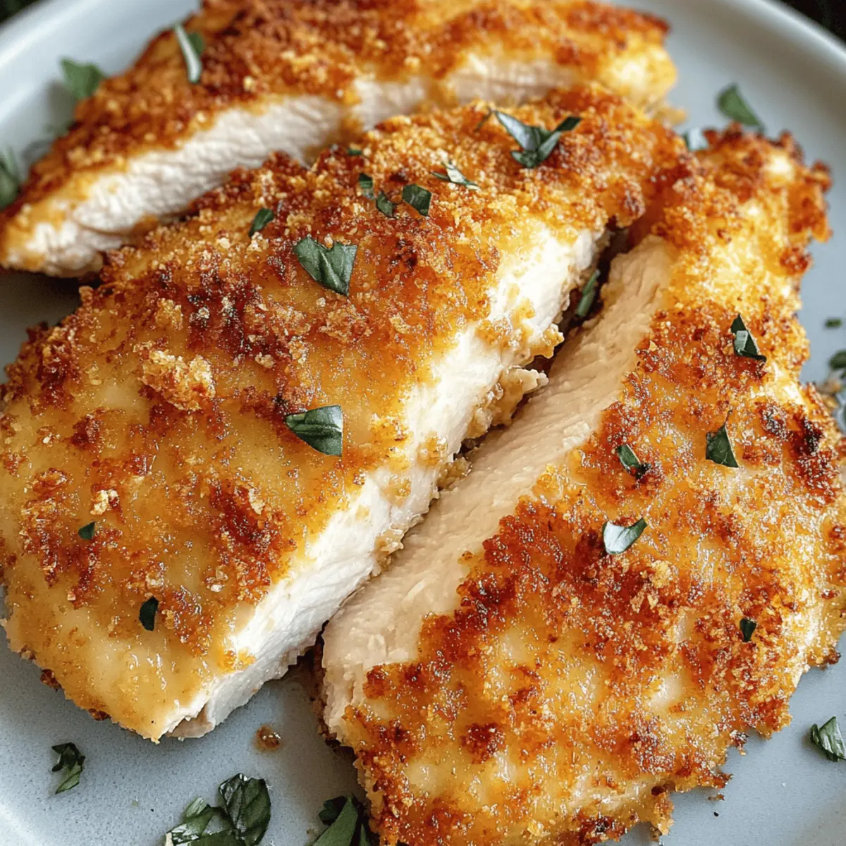 Krosse Air Fryer Parmesan Hähnchenbrust