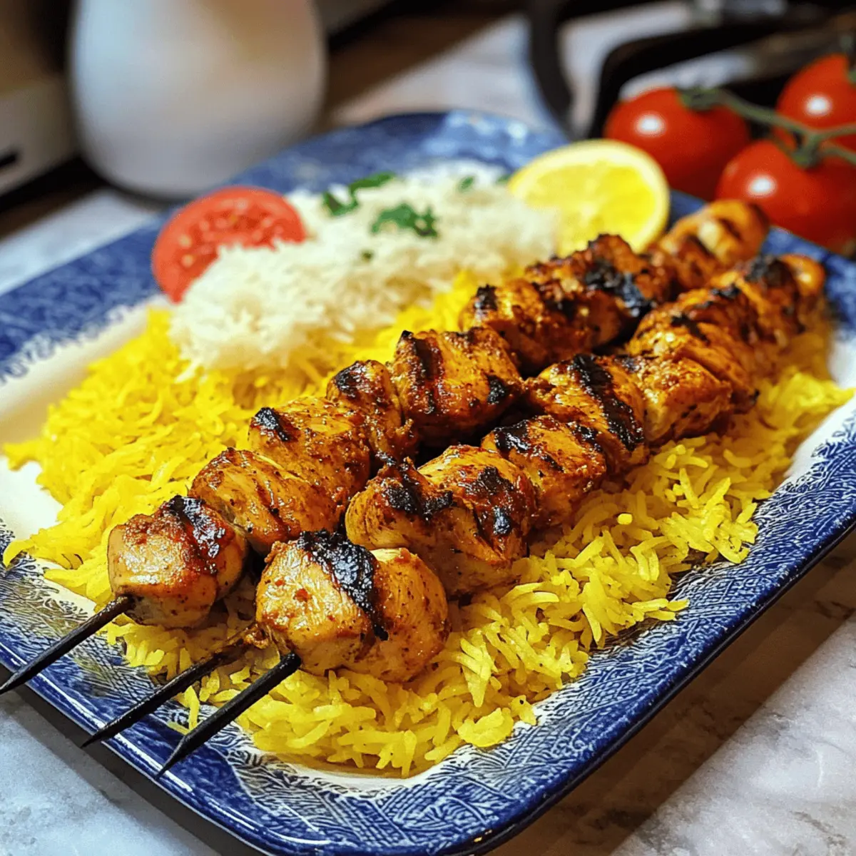 Joojeh Kabob mit Safranreis ganz einfach zubereiten