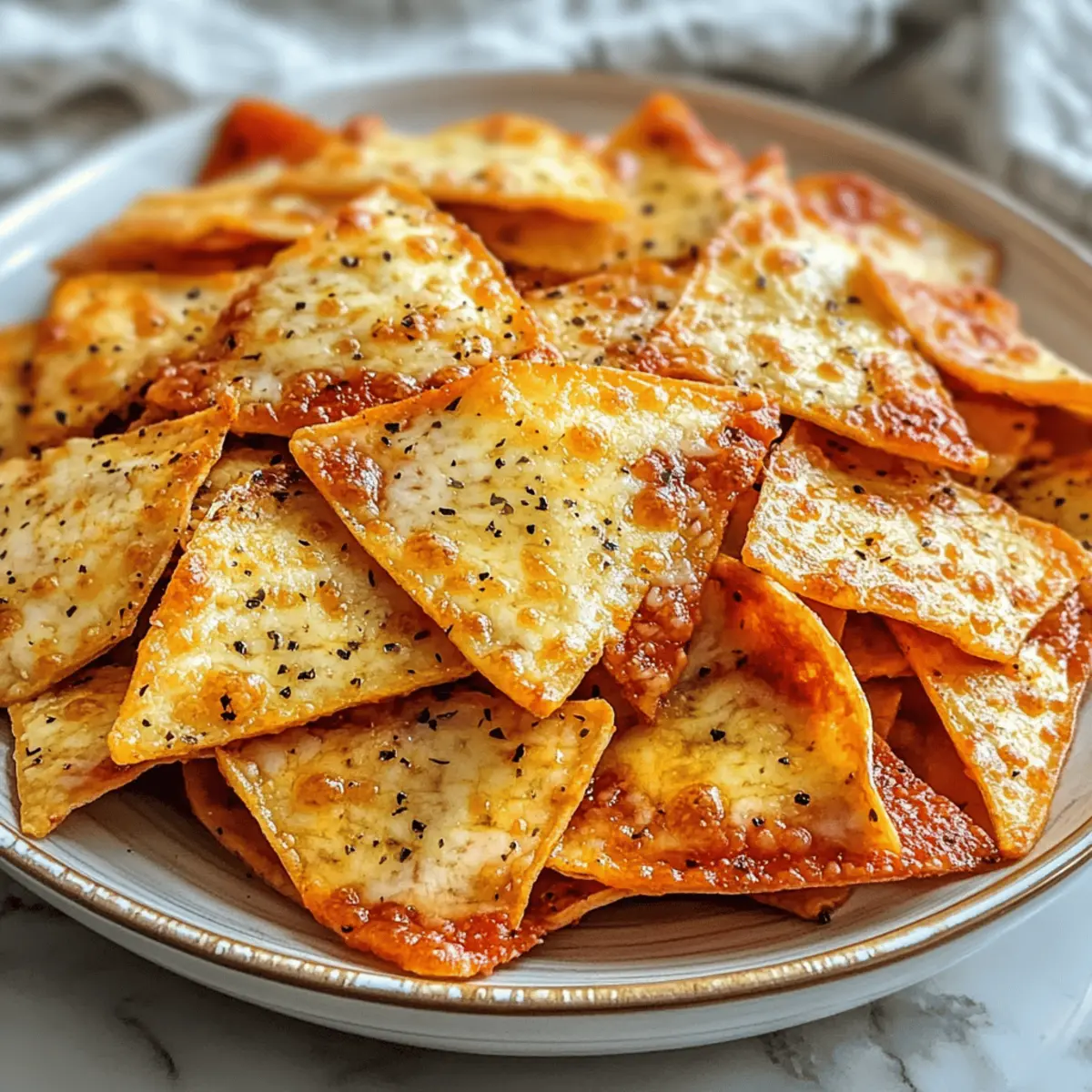 2-Zutaten Pizza Chips einfach und lecker